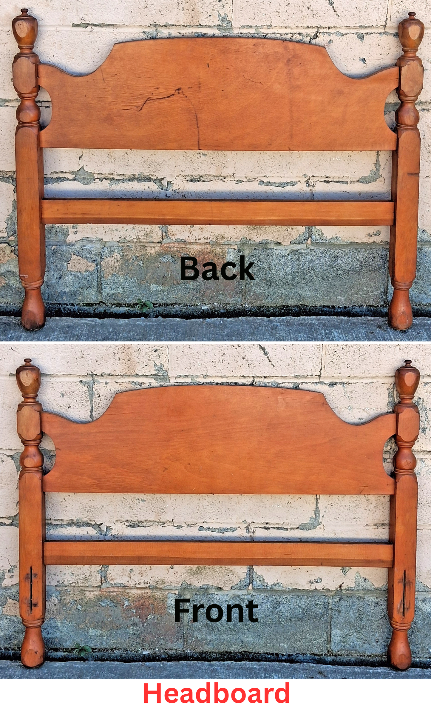 2 Beds Available Vintage Antique Old Reclaimed Salvaged Colonial SOLID Maple Wooden Wood Twin Size Bed Head Foot Board Frame Bedframe Set