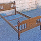 Vintage Antique Old Reclaimed Salvaged Colonial Traditional Style Wood Wooden Twin Size Bed Frame Head Foot Board Set
