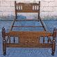 Vintage Antique Old Reclaimed Salvaged Colonial Traditional Style Wood Wooden Twin Size Bed Frame Head Foot Board Set