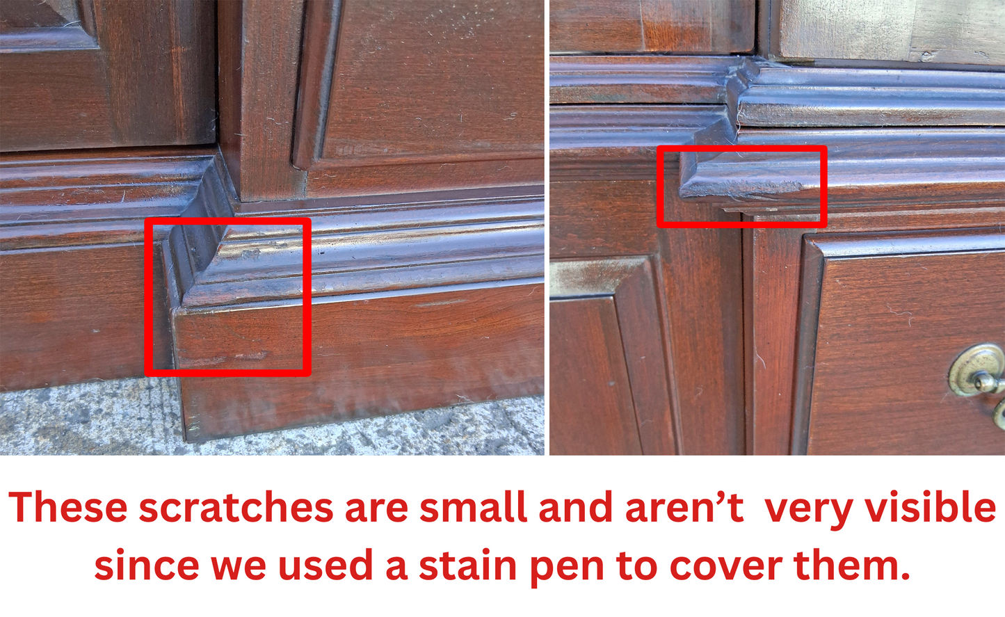 Vintage Antique Old Reclaimed Salvaged Ethan Allen Colonial Chippendale Birch Wooden Bubble Glass Breakfront Display Curio China Cabinet