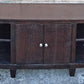 Vintage Old Reclaimed Salvaged Mid Century Modern SOLID Wood Oak Wooden Bow Front Curved Entertainment Center TV Stand Media Room Cabinet