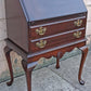 Vintage Antique Old Victorian Queen Anne SOLID Mahogany Slant Front Secretary Desk Shelves Writing Table Drawers