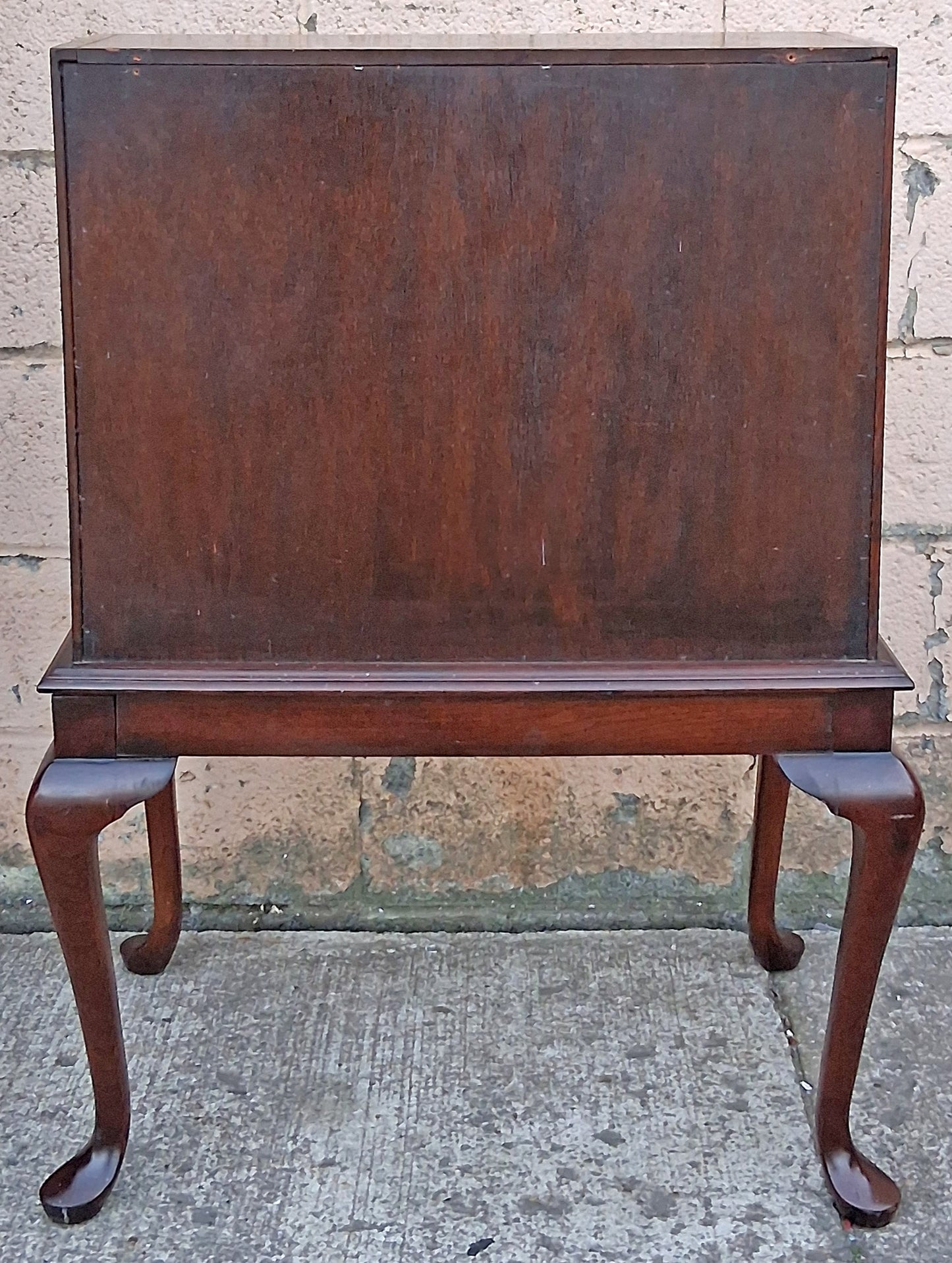 Vintage Antique Old Victorian Queen Anne SOLID Mahogany Slant Front Secretary Desk Shelves Writing Table Drawers