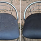 Pair of Vintage Old Reclaimed Salvaged Stackable Stacking Modern Chrome Counter Bar Dining Chairs Seat Stool Vinyl Upholstery Fabric