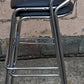 Pair of Vintage Old Reclaimed Salvaged Stackable Stacking Modern Chrome Counter Bar Dining Chairs Seat Stool Vinyl Upholstery Fabric