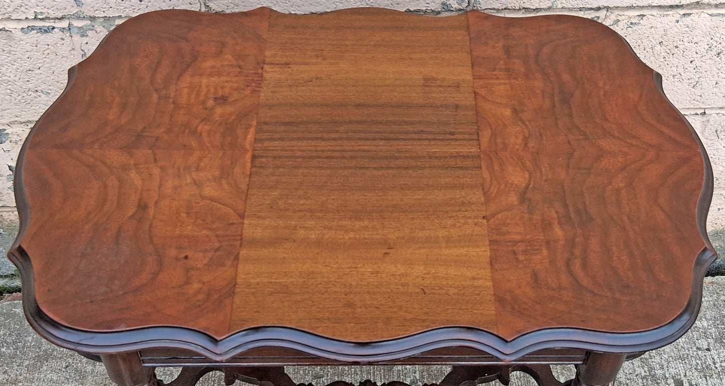 Antique Vintage Old Reclaimed Salvaged Mersman SOLID Carved Walnut Wood Wooden Neo-Classical Side End Hall Accent Foyer Sofa Lamp Table Stand