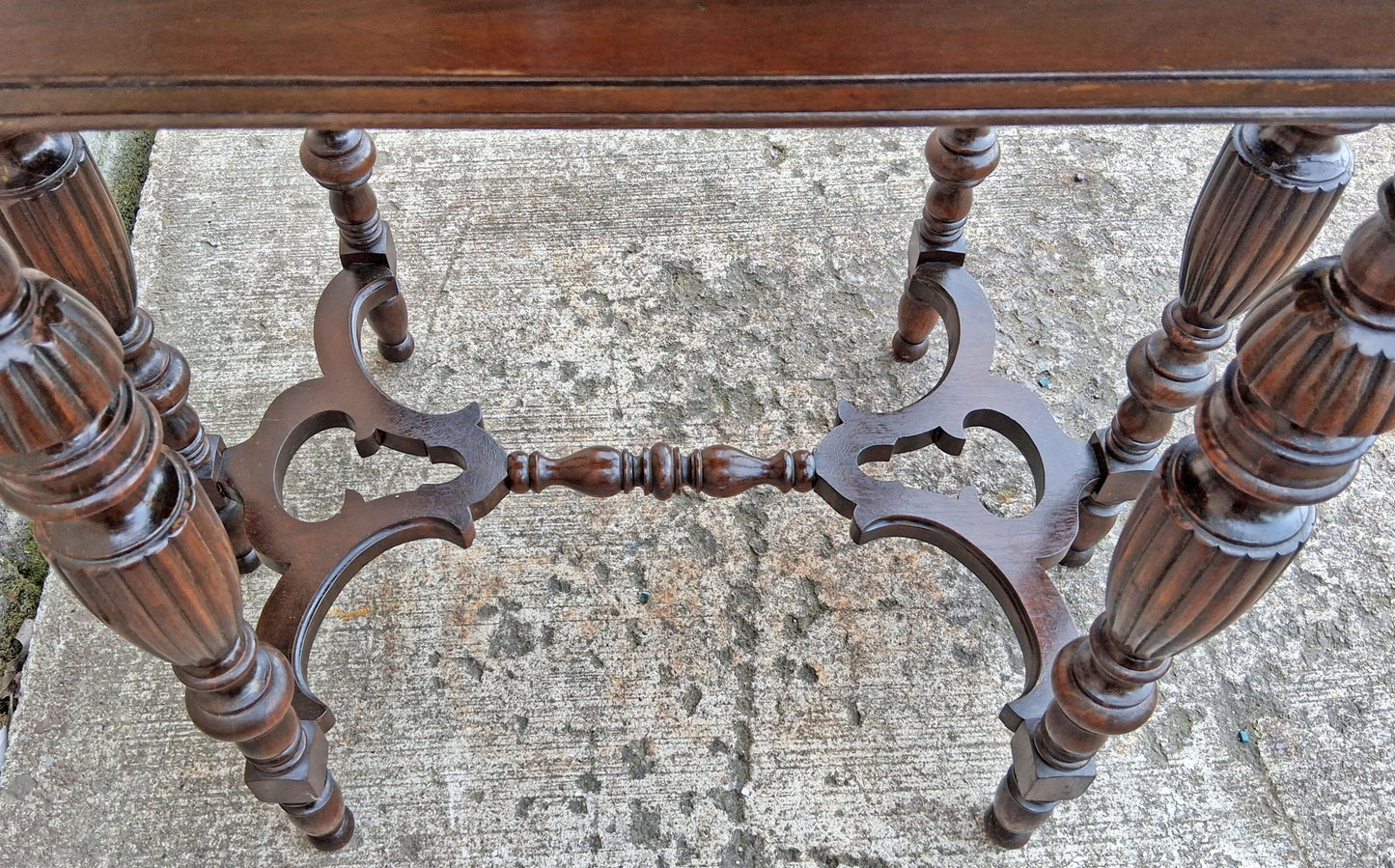 Antique Vintage Old Reclaimed Salvaged Mersman SOLID Carved Walnut Wood Wooden Neo-Classical Side End Hall Accent Foyer Sofa Lamp Table Stand