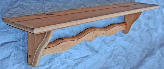 2 Available Vintage Antique Old Reclaimed Salvaged Handmade Handcrafted Solid Wood Wooden Country Wall Decor China Rack Shelf Display Holder