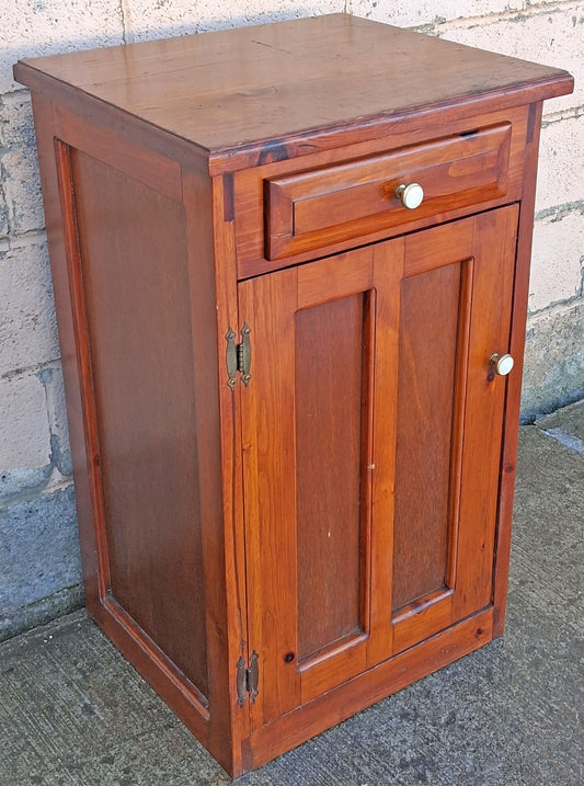 Vintage Antique Old Country Rustic Farmhouse Primitive Handmade Solid Wood Wooden Jelly Kitchen Cabinet Pantry Cupboard Nightstand End Table