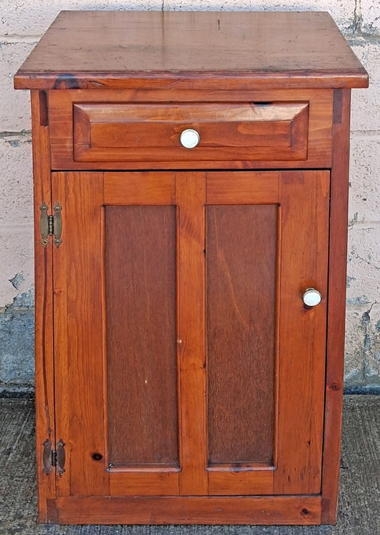 Vintage Antique Old Country Rustic Farmhouse Primitive Handmade Solid Wood Wooden Jelly Kitchen Cabinet Pantry Cupboard Nightstand End Table