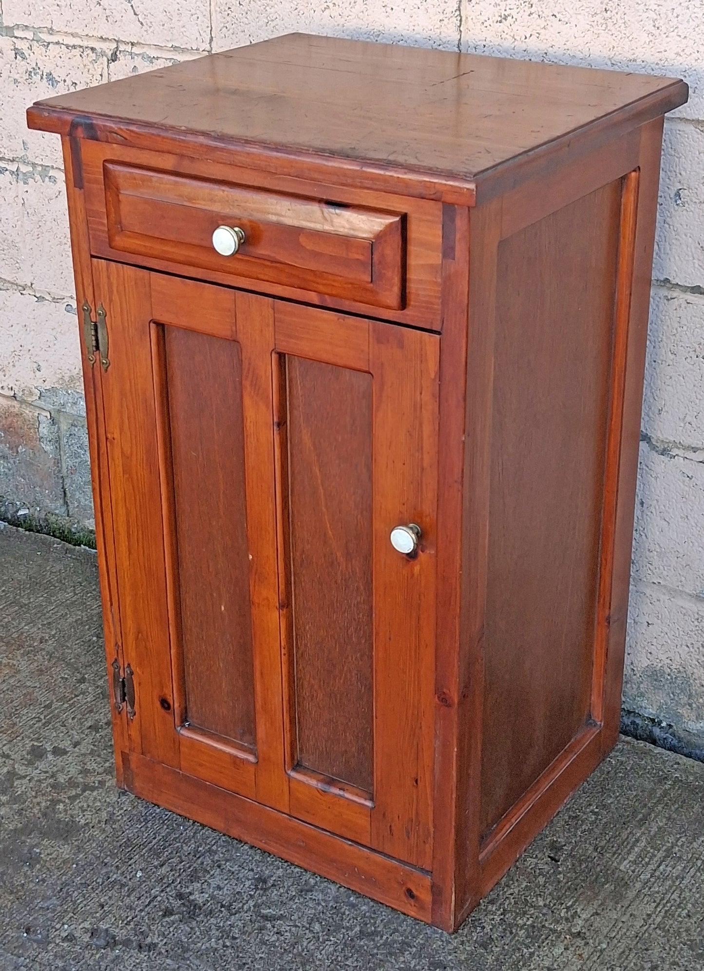Vintage Antique Old Country Rustic Farmhouse Primitive Handmade Solid Wood Wooden Jelly Kitchen Cabinet Pantry Cupboard Nightstand End Table