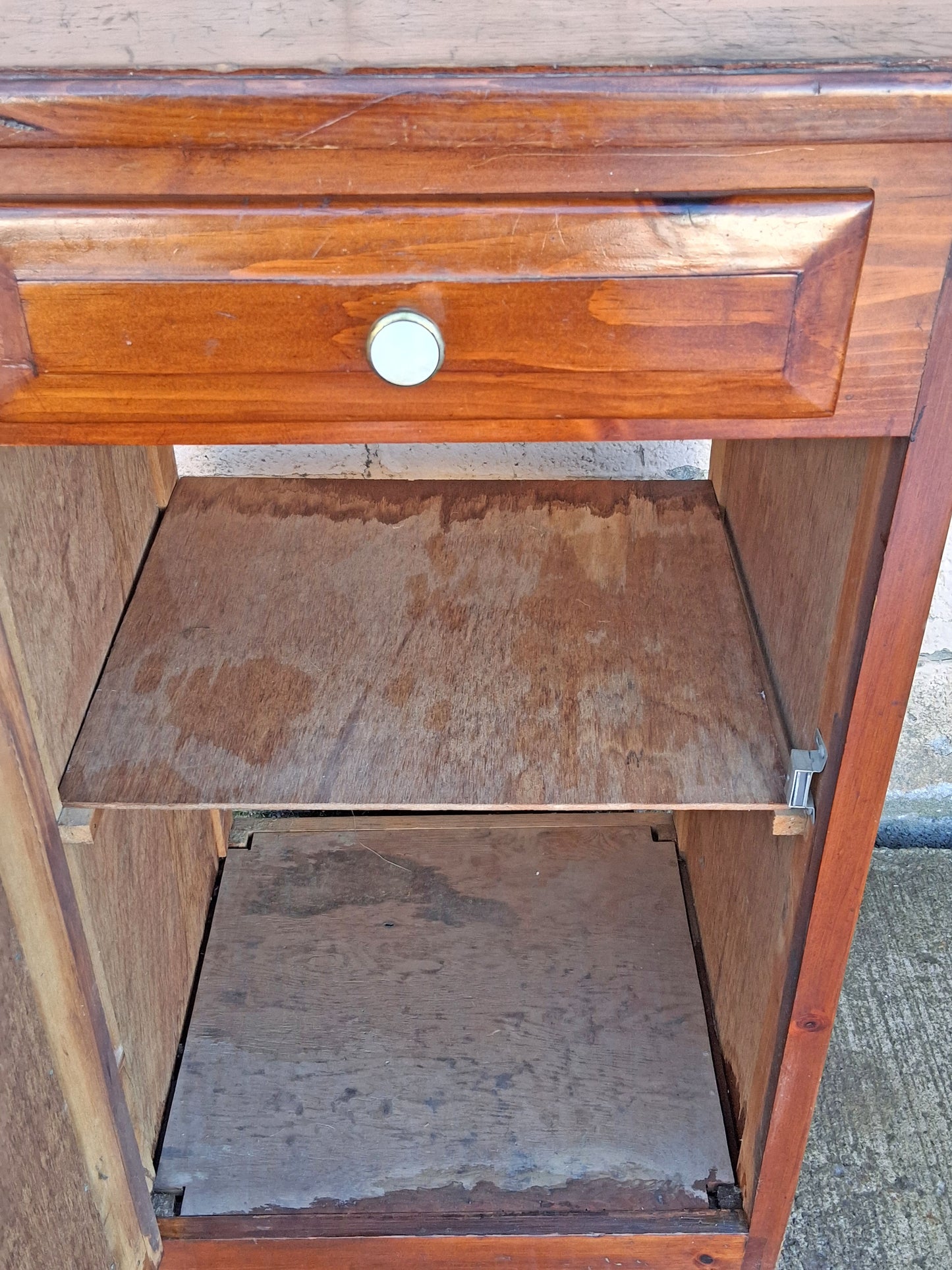 Vintage Antique Old Country Rustic Farmhouse Primitive Handmade Solid Wood Wooden Jelly Kitchen Cabinet Pantry Cupboard Nightstand End Table