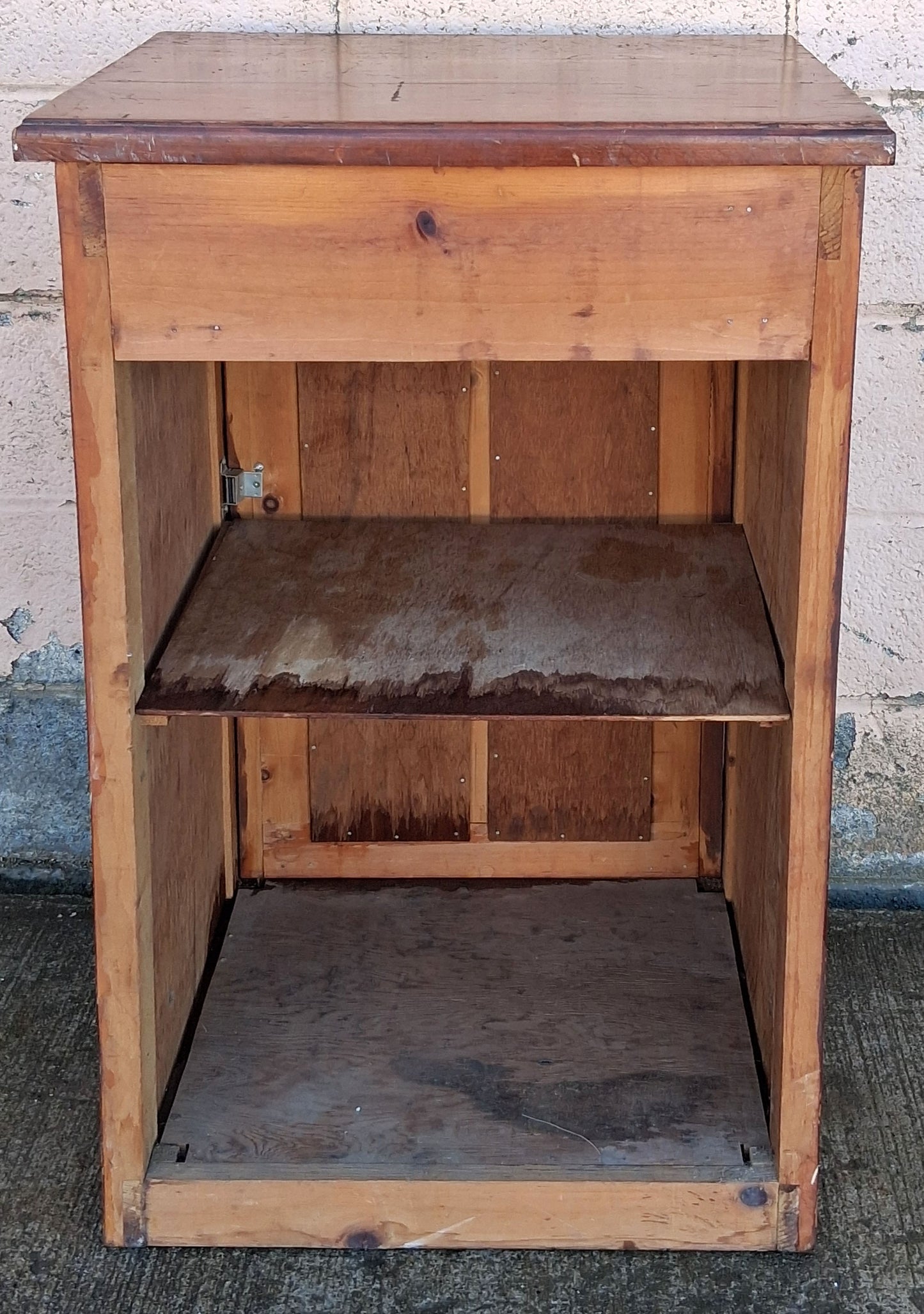 Vintage Antique Old Country Rustic Farmhouse Primitive Handmade Solid Wood Wooden Jelly Kitchen Cabinet Pantry Cupboard Nightstand End Table