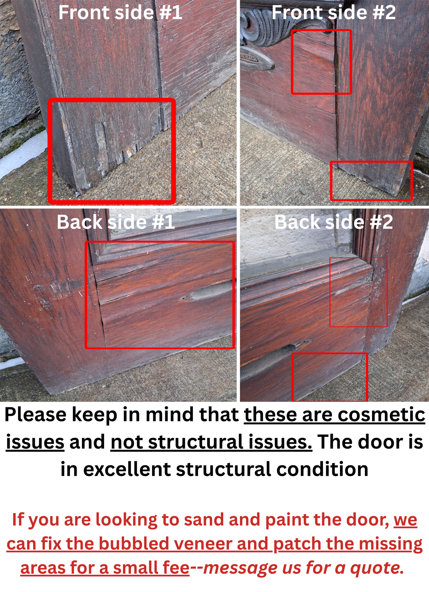 32"x79"x1.75" Antique Vintage Old Reclaimed Salvaged SOLID Oak Wood Wooden Exterior Entry Door Single Beveled Glass Window