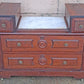 Antique Vintage Old Victorian Eastlake Reclaimed Salvaged Solid Walnut Wood Wooden Cabinet Drop Center Dresser Chest of Drawers Marble Top