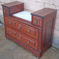 Antique Vintage Old Victorian Eastlake Reclaimed Salvaged Solid Walnut Wood Wooden Cabinet Drop Center Dresser Chest of Drawers Marble Top
