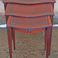 Set of Antique Vintage Old Salvaged Reclaimed Solid Mahogany Wood Wooden Carved Serpentine Nesting Nested Stacked Stand Side Accent Tables