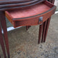 Set of Antique Vintage Old Salvaged Reclaimed Solid Mahogany Wood Wooden Carved Serpentine Nesting Nested Stacked Stand Side Accent Tables