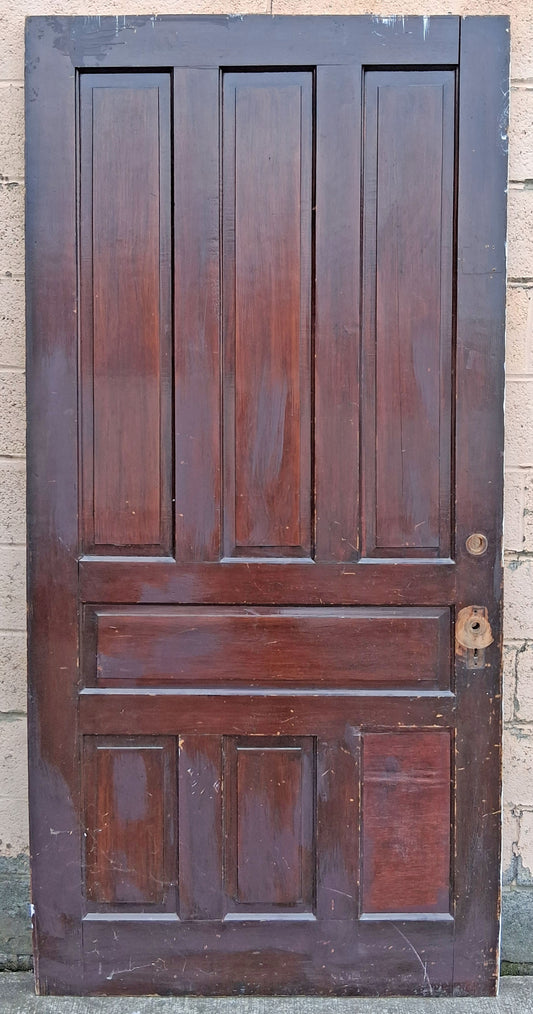 42"x88.5"x1.25" Antique Vintage Old Reclaimed Salvaged Victorian SOLID Wooden 7 Raised Panels Interior Door