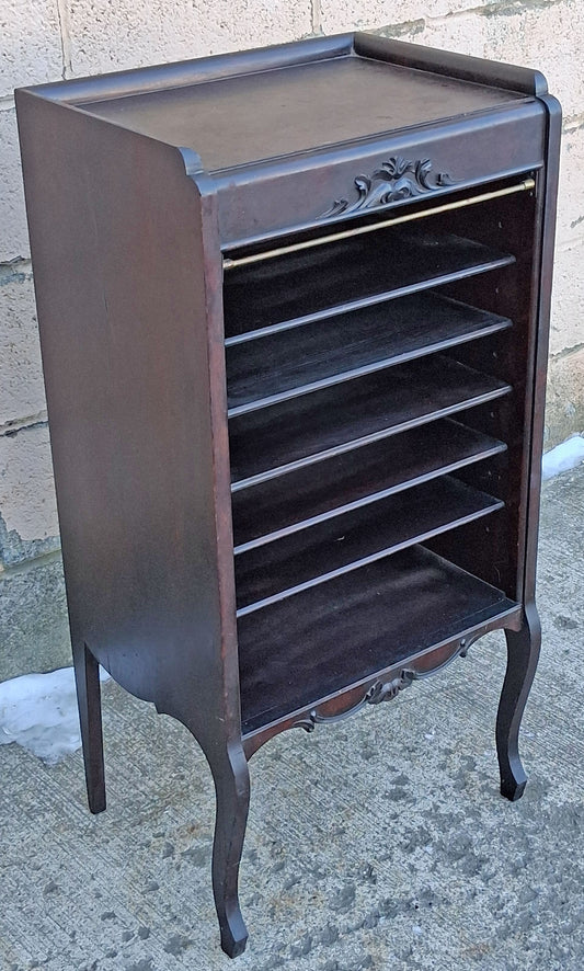 Antique Vintage Old Reclaimed Salvaged Victorian SOLID Mahogany Wooden Sheet Music Record Tax File Cabinet Server Side End Accent Storage