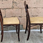 Pair of Antique Vintage Louis Rastetter & Sons Co. "Solid Kumfort" Wooden Folding Foldable Portable Theater Accent Dining Chairs Vinyl Seats