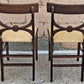 Pair of Antique Vintage Louis Rastetter & Sons Co. "Solid Kumfort" Wooden Folding Foldable Portable Theater Accent Dining Chairs Vinyl Seats