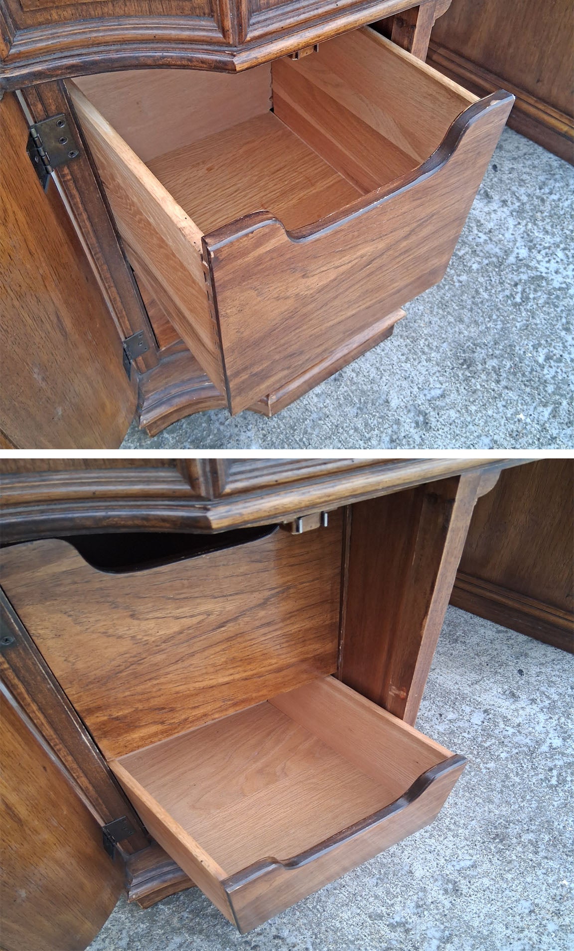 Vintage Antique Thomasville Mid Century Modern Reclaimed Salvaged Solid Wood Wooden Writing Office Studio Bureau Desk Work Table Secretary