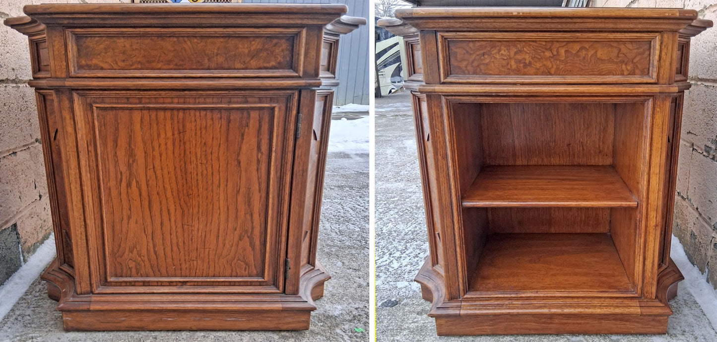 Vintage Antique Thomasville Mid Century Modern Reclaimed Salvaged Solid Wood Wooden Writing Office Studio Bureau Desk Work Table Secretary
