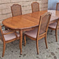 Vintage Antique French Provincial Country "J.B. Van Sciver Co." Old Reclaimed Salvaged SOLID Wood Wooden Dining Room Set Chairs Table Leaf