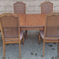 Vintage Antique French Provincial Country "J.B. Van Sciver Co." Old Reclaimed Salvaged SOLID Wood Wooden Dining Room Set Chairs Table Leaf