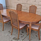 Vintage Antique French Provincial Country "J.B. Van Sciver Co." Old Reclaimed Salvaged SOLID Wood Wooden Dining Room Set Chairs Table Leaf