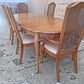 Vintage Antique French Provincial Country "J.B. Van Sciver Co." Old Reclaimed Salvaged SOLID Wood Wooden Dining Room Set Chairs Table Leaf