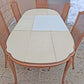 Vintage Antique French Provincial Country "J.B. Van Sciver Co." Old Reclaimed Salvaged SOLID Wood Wooden Dining Room Set Chairs Table Leaf