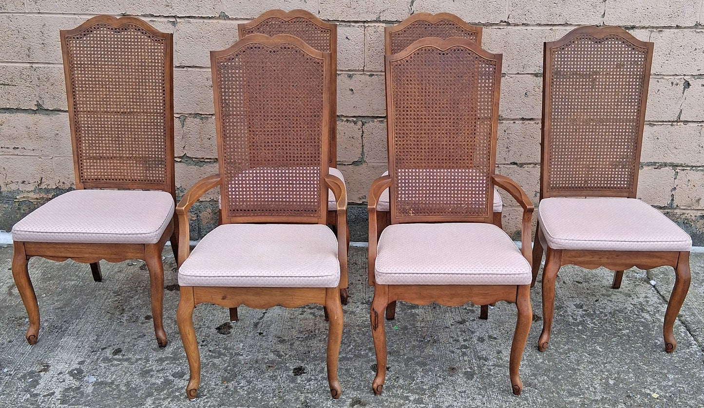 Vintage Antique French Provincial Country "J.B. Van Sciver Co." Old Reclaimed Salvaged SOLID Wood Wooden Dining Room Set Chairs Table Leaf