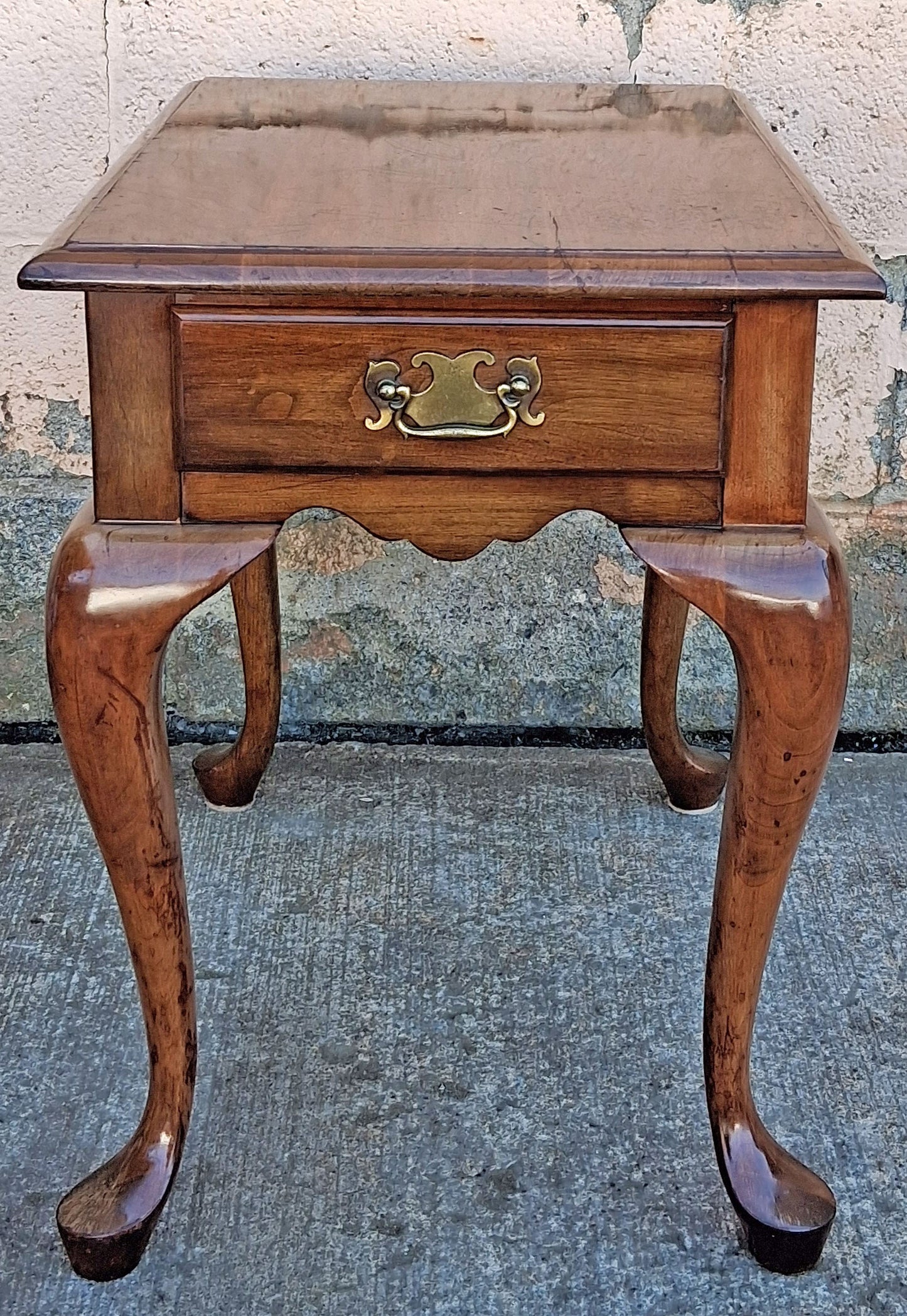 Vintage Antique Old Pennsylvania House Queen Anne Style SOLID Cherry Wood Wooden Accent End Lamp Side Table Nightstand Single Drawer