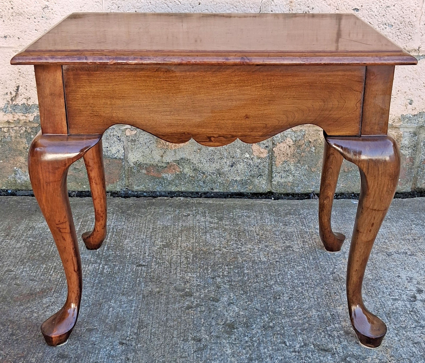 Vintage Antique Old Pennsylvania House Queen Anne Style SOLID Cherry Wood Wooden Accent End Lamp Side Table Nightstand Single Drawer