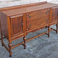 Antique Vintage Old Reclaimed Salvaged Victorian Jacobean Revival SOLID Wood Walnut Wooden Buffet Server Cabinet Sideboard Dresser Drawer