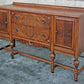 Antique Vintage Old Reclaimed Salvaged Victorian Jacobean Revival SOLID Wood Walnut Wooden Buffet Server Cabinet Sideboard Dresser Drawer