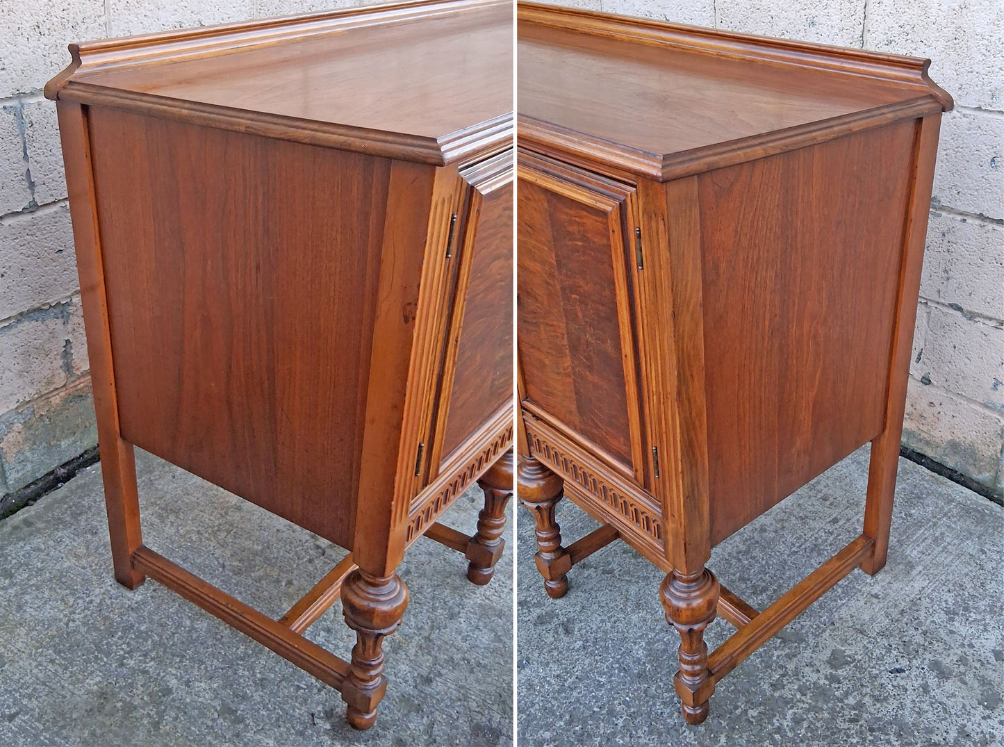 Antique Vintage Old Reclaimed Salvaged Victorian Jacobean Revival SOLID Wood Walnut Wooden Buffet Server Cabinet Sideboard Dresser Drawer