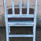 Antique Vintage Distressed Farmhouse Painted Reclaimed Salvaged SOLID Wood Wooden Side Dining Lounge Accent Chair Upholstered Vinyl Fabric Seat