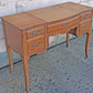 Vintage Antique Old Reclaimed Salvaged Drexel French Provincial Solid Wood Wooden Serpentine Writing Office Studio Desk Kneehole Vanity