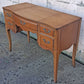 Vintage Antique Old Reclaimed Salvaged Drexel French Provincial Solid Wood Wooden Serpentine Writing Office Studio Desk Kneehole Vanity