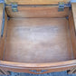 Vintage Antique Old Reclaimed Salvaged Drexel French Provincial Solid Wood Wooden Serpentine Writing Office Studio Desk Kneehole Vanity