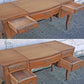 Vintage Antique Old Reclaimed Salvaged Drexel French Provincial Solid Wood Wooden Serpentine Writing Office Studio Desk Kneehole Vanity