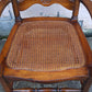 Vintage Antique Old Victorian Ladderback SOLID Wood Wooden Carved Side Dining Accent Desk Arm Chair Caned Cane Seat
