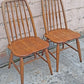 Pair of Vintage Antique Old Colonial Windsor SOLID Wooden Spindle Back Side Lounge Accent Chairs Saddle Seats