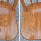 Pair of Vintage Antique Old Colonial Windsor SOLID Wooden Spindle Back Side Lounge Accent Chairs Saddle Seats