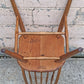 Pair of Vintage Antique Old Colonial Windsor SOLID Wooden Spindle Back Side Lounge Accent Chairs Saddle Seats