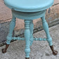 Antique Piano Stool H Holtzman & Sons Distressed Swivel Stool Victorian Claw Foot Blue Vanity Seat Cottage Furniture Plant Stand