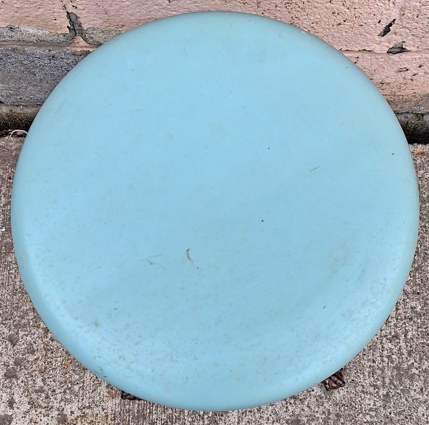 Antique Piano Stool H Holtzman & Sons Distressed Swivel Stool Victorian Claw Foot Blue Vanity Seat Cottage Furniture Plant Stand